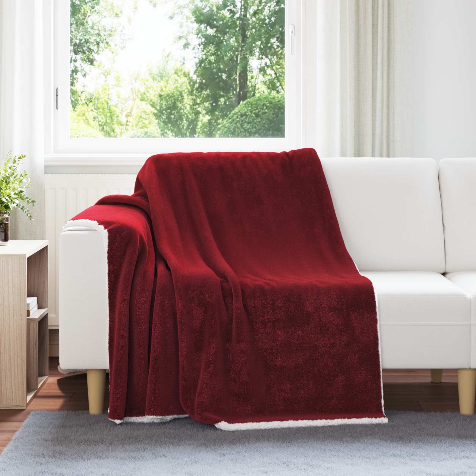 vidaXL Throw Blanket Bordeaux Red 150 x 200 cm 1.64 kg Fleece 1