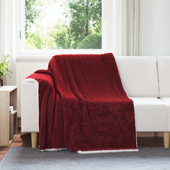 vidaXL Throw Blanket Bordeaux Red 150 x 200 cm 1.64 kg Fleece 1