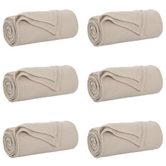 vidaXL Throw Blankets 6 pcs Beige 200 x 150 cm 2.61 kg Fleece 2
