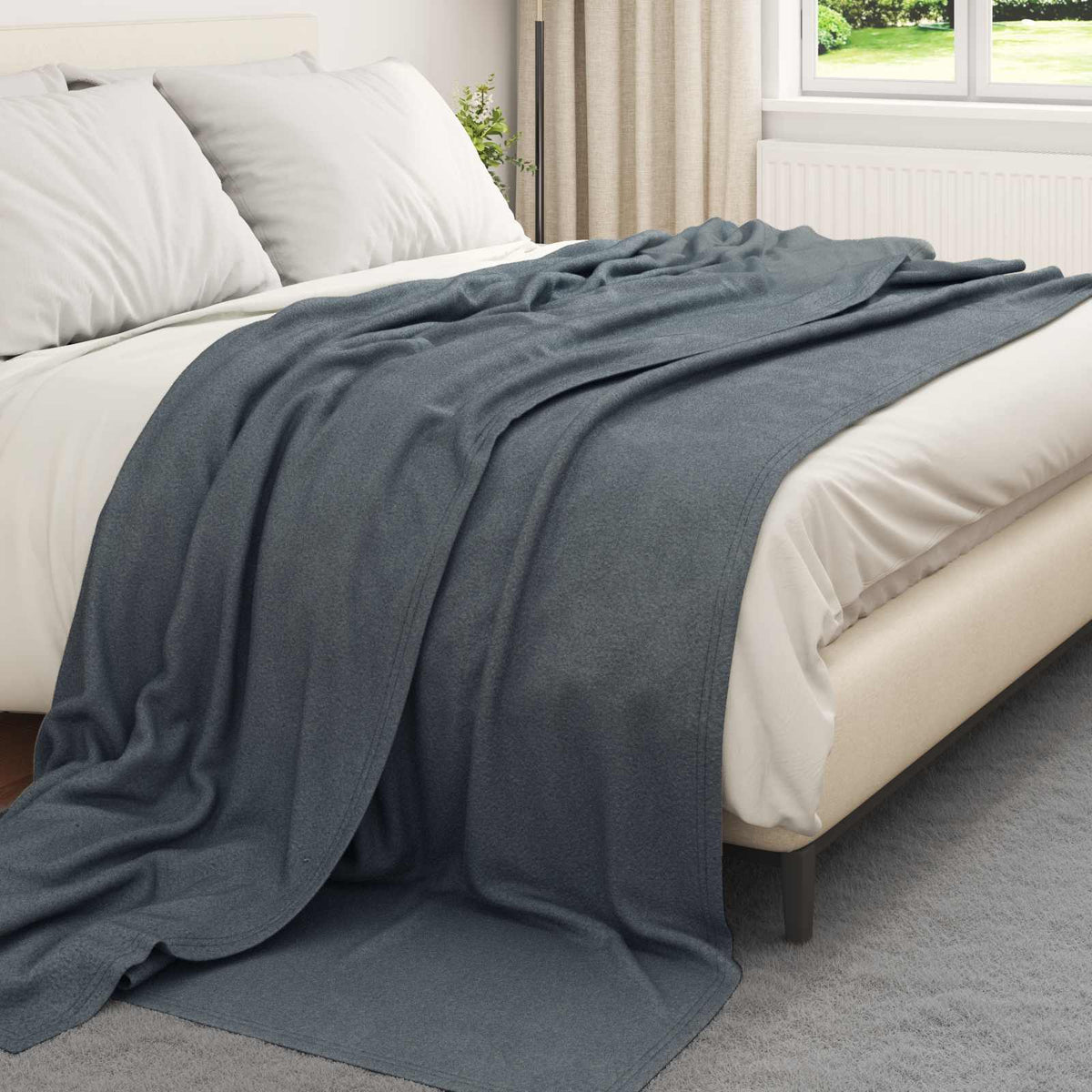 Throw Blankets 240 x 220 cm 4.28 kg Fleece 6 pcs Dark grey