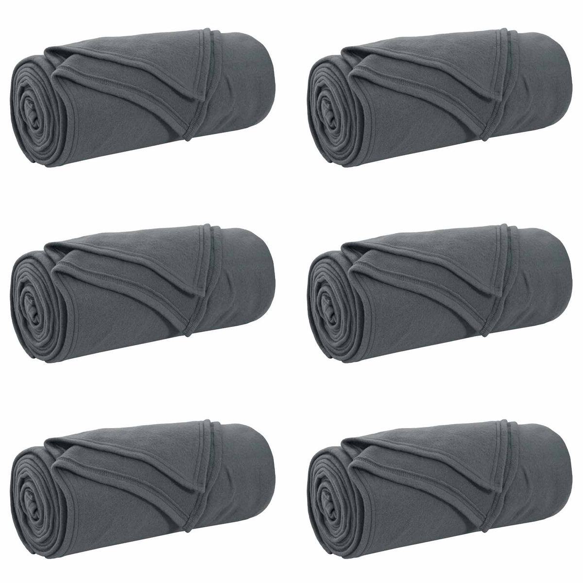 Throw Blankets 240 x 220 cm 4.28 kg Fleece 6 pcs Dark grey