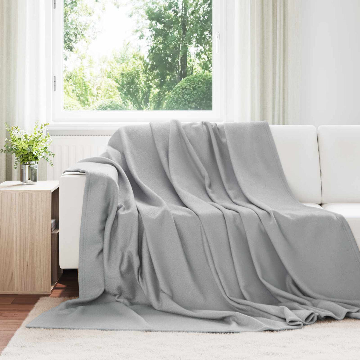 Throw Blankets 240 x 220 cm 4.28 kg Fleece 6 pcs Grey