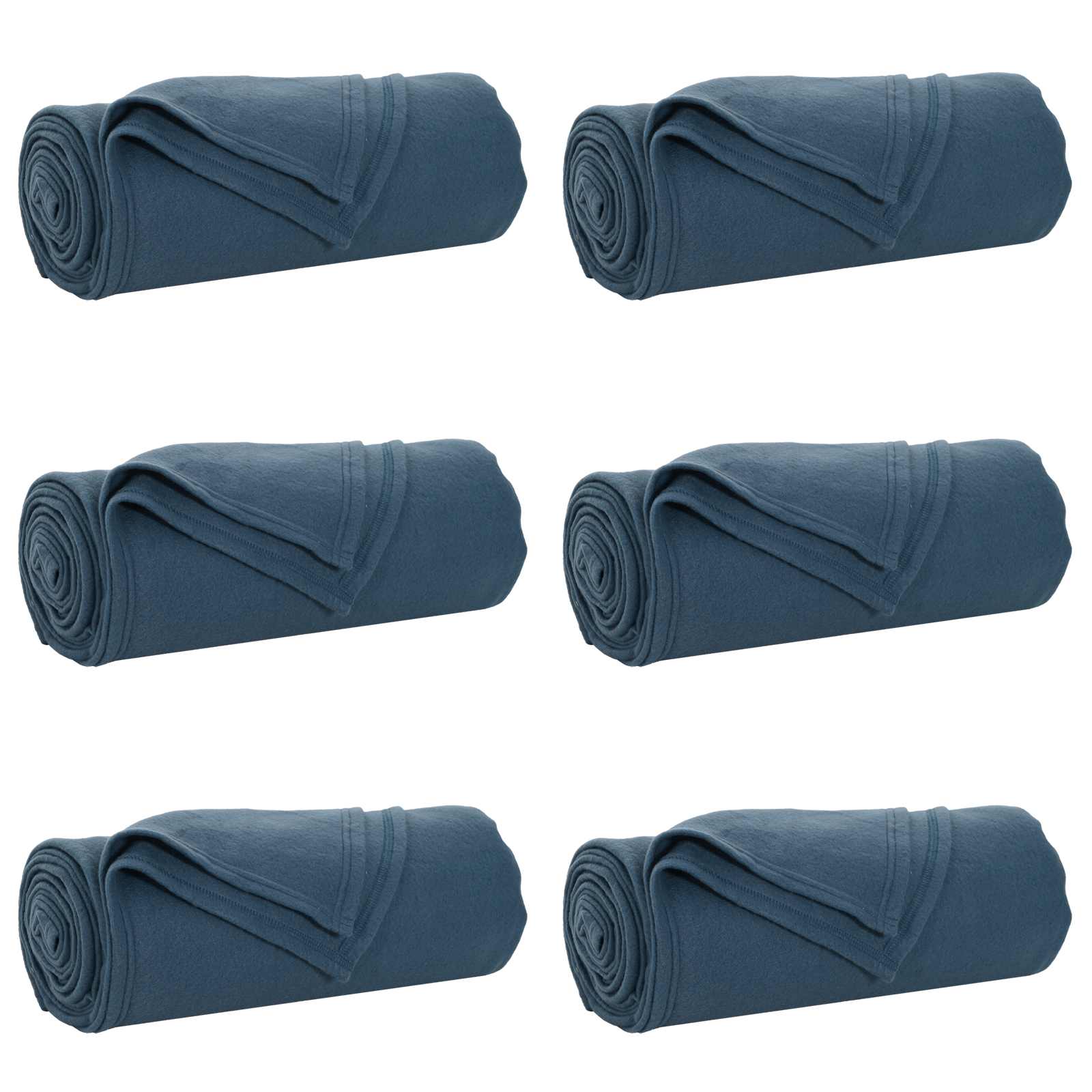 vidaXL Throw Blankets 6 pcs Navy Blue 200 x 150 cm 2.52 kg Fleece 2