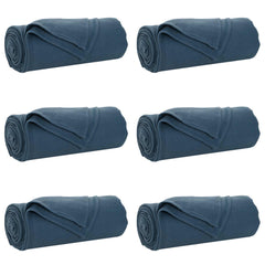 vidaXL Throw Blankets 6 pcs Navy Blue 200 x 150 cm 2.52 kg Fleece 2