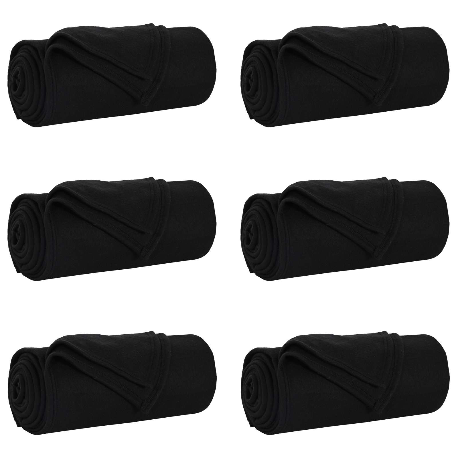vidaXL Throw Blankets 6 pcs Black 200 x 150 cm 2.61 kg Fleece 2