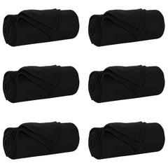 vidaXL Throw Blankets 6 pcs Black 200 x 150 cm 2.61 kg Fleece 2