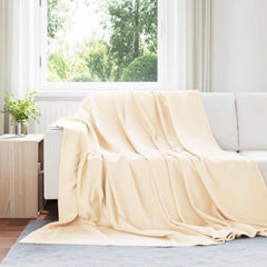 Throw Blankets 240 x 220 cm 4.28 kg Fleece 6 pcs Cream