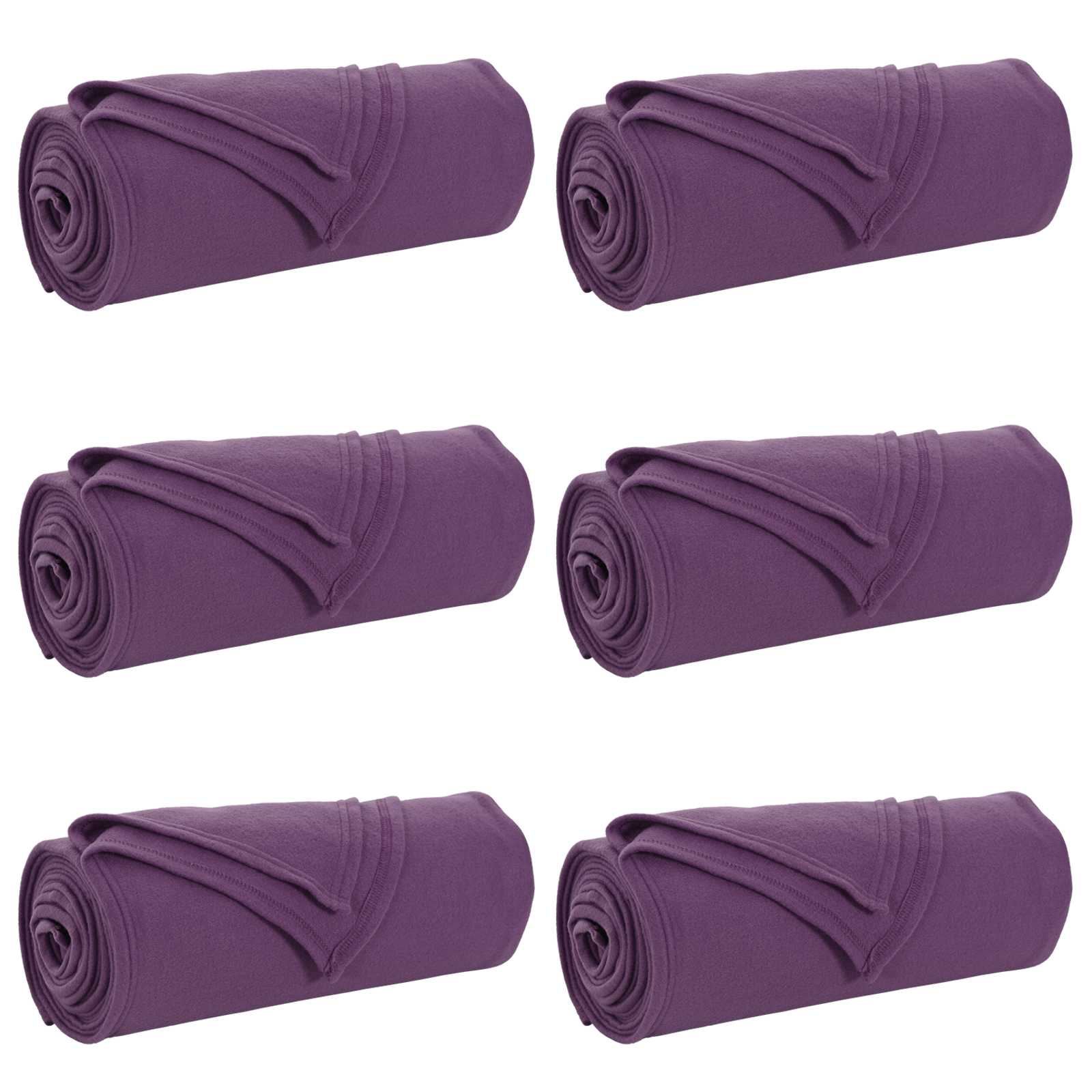 vidaXL Throw Blankets 6 pcs Purple 200 x 150 cm 2.61 kg Fleece 2