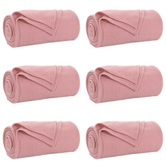 vidaXL Throw Blankets 6 pcs Pink 200 x 150 cm 2.52 kg Fleece 2