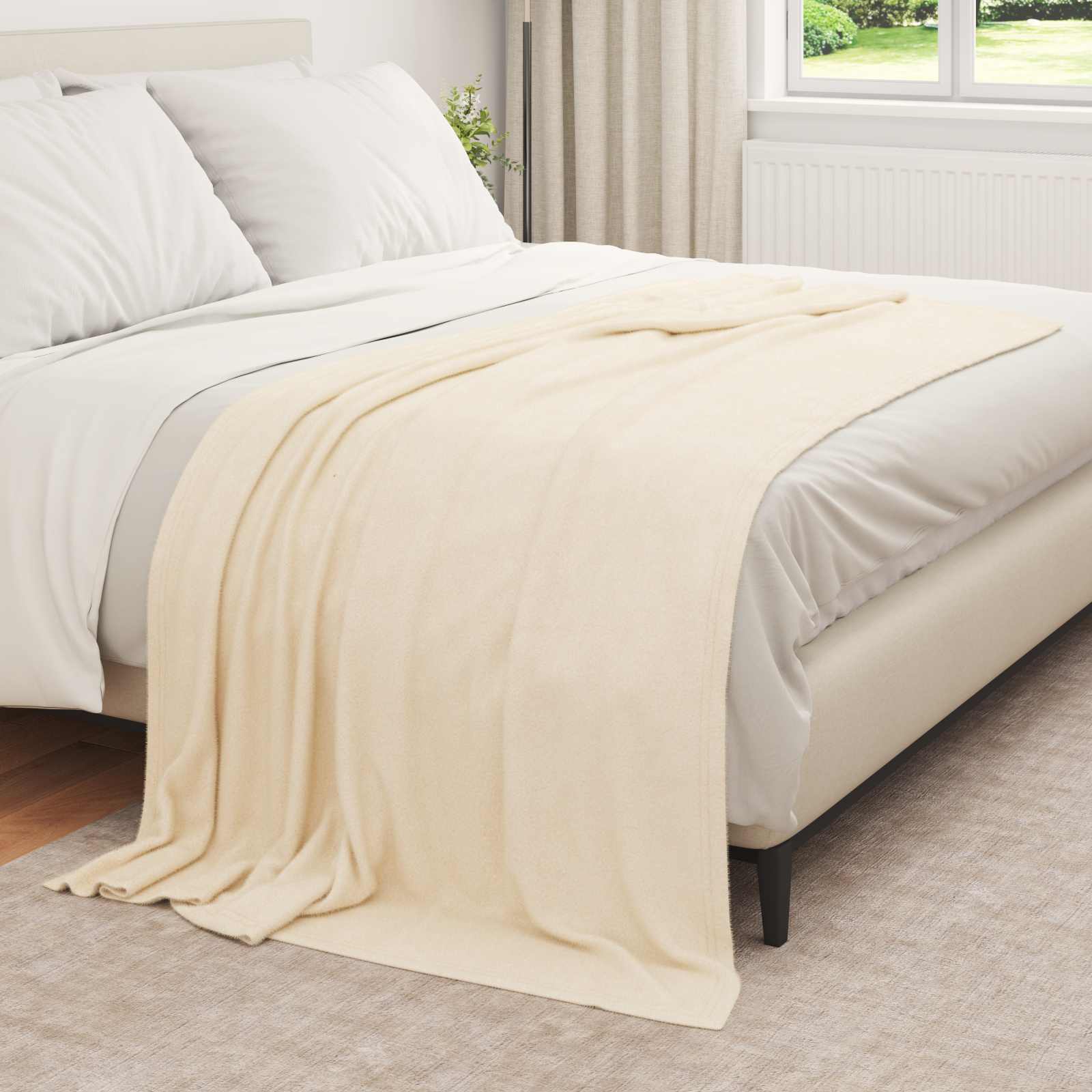 vidaXL Throw Blankets 6 pcs Cream 210 x 140 cm 2.48 kg Fleece 3