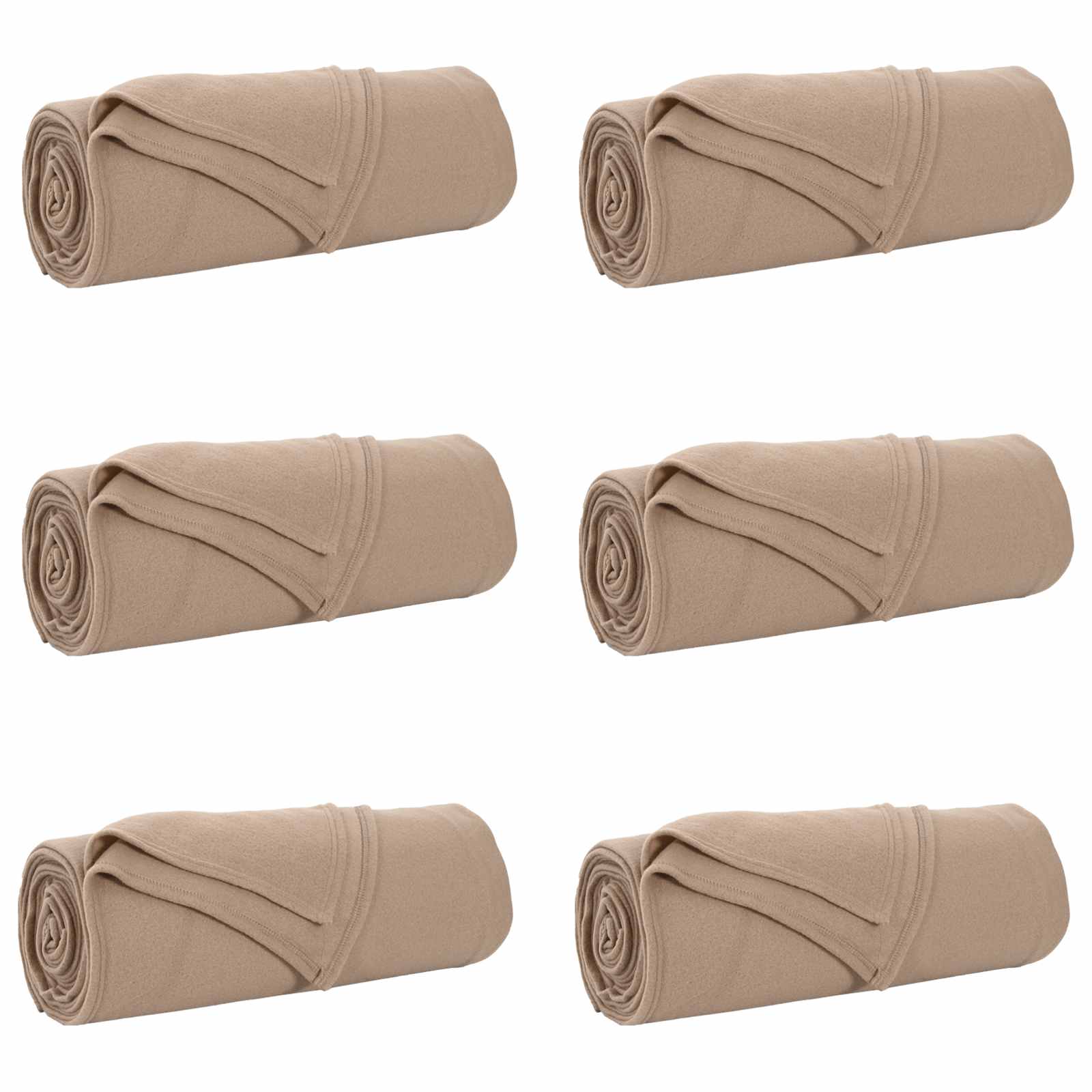 vidaXL Throw Blankets 6 pcs Camel 210 x 140 cm 2.48 kg Fleece 2