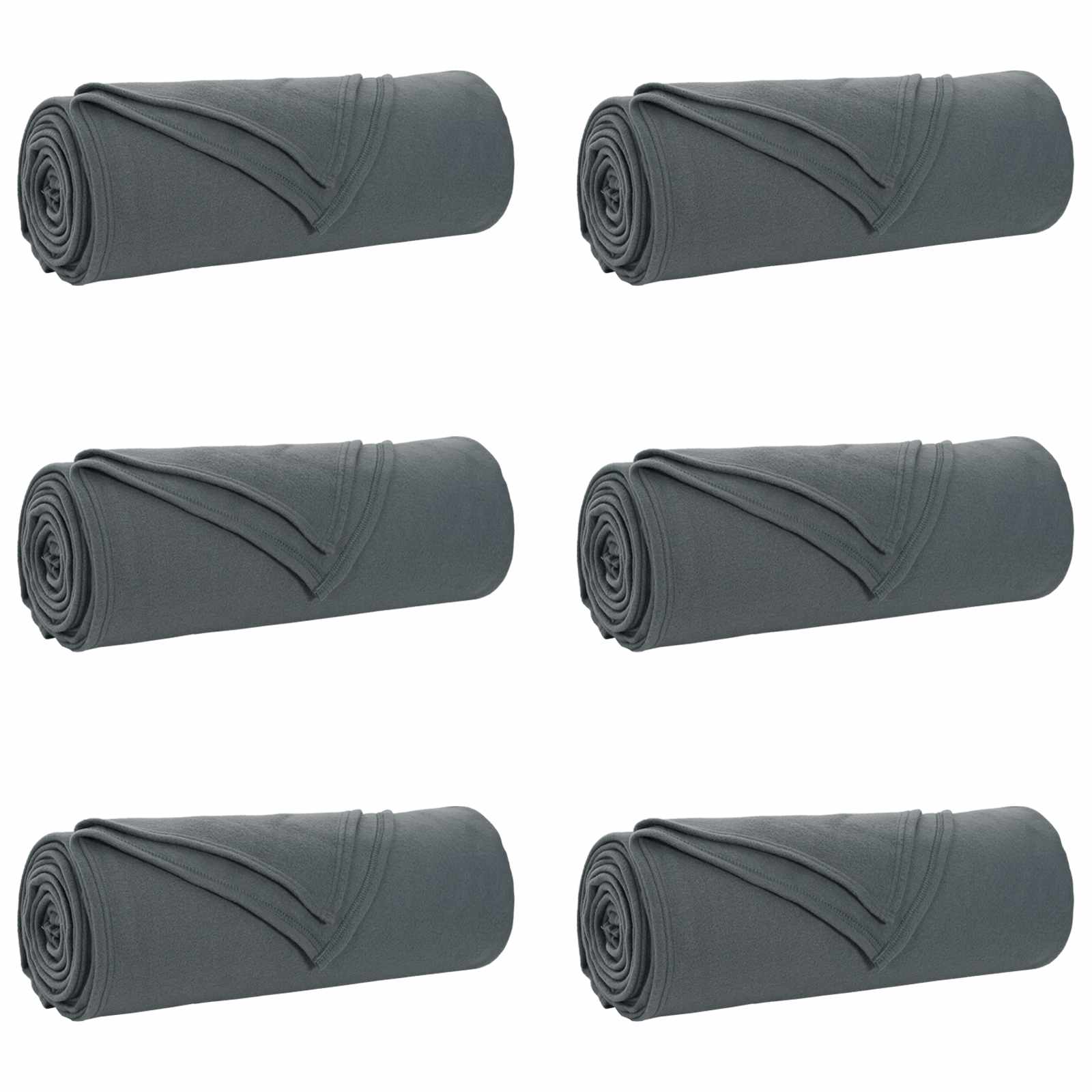 vidaXL Throw Blankets 6 pcs Dark Grey 210 x 140 cm 2.56 kg Fleece 2