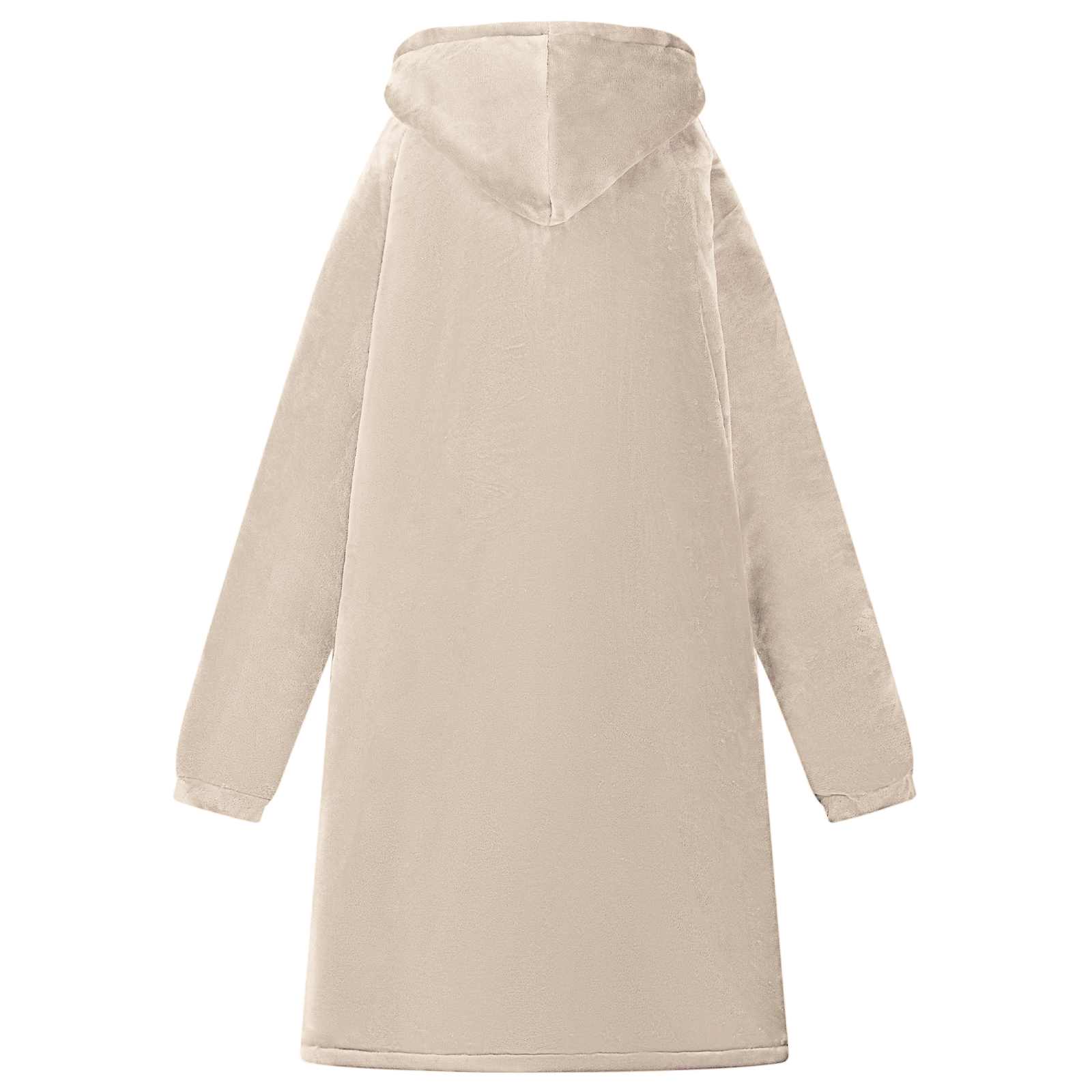 vidaXL Blanket Hoodie Beige M Fleece and Flannel 4
