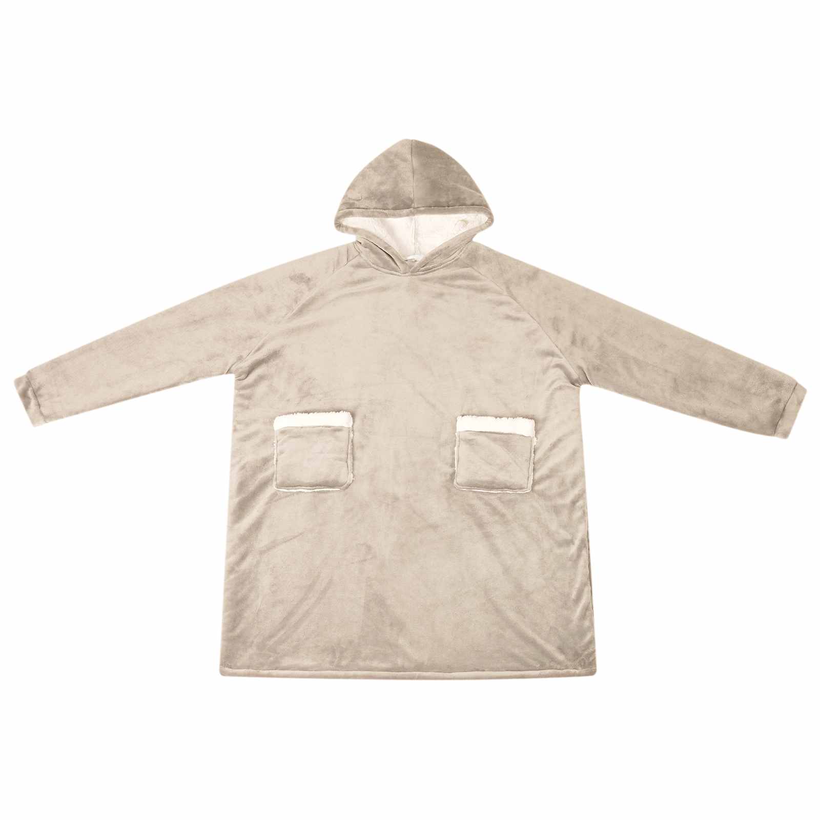vidaXL Blanket Hoodie Beige M Fleece and Flannel 2