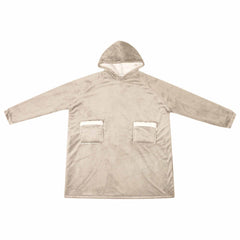 vidaXL Blanket Hoodie Beige M Fleece and Flannel 2