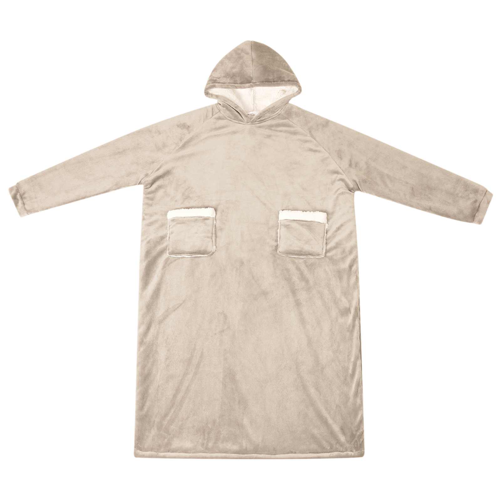 vidaXL Blanket Hoodie Beige M Fleece and Flannel 2