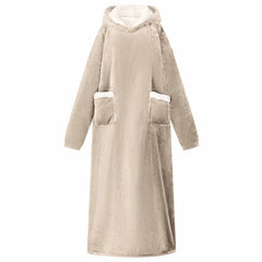 vidaXL Blanket Hoodie Beige L Fleece and Flannel 1