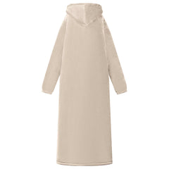 vidaXL Blanket Hoodie Beige L Fleece and Flannel 4