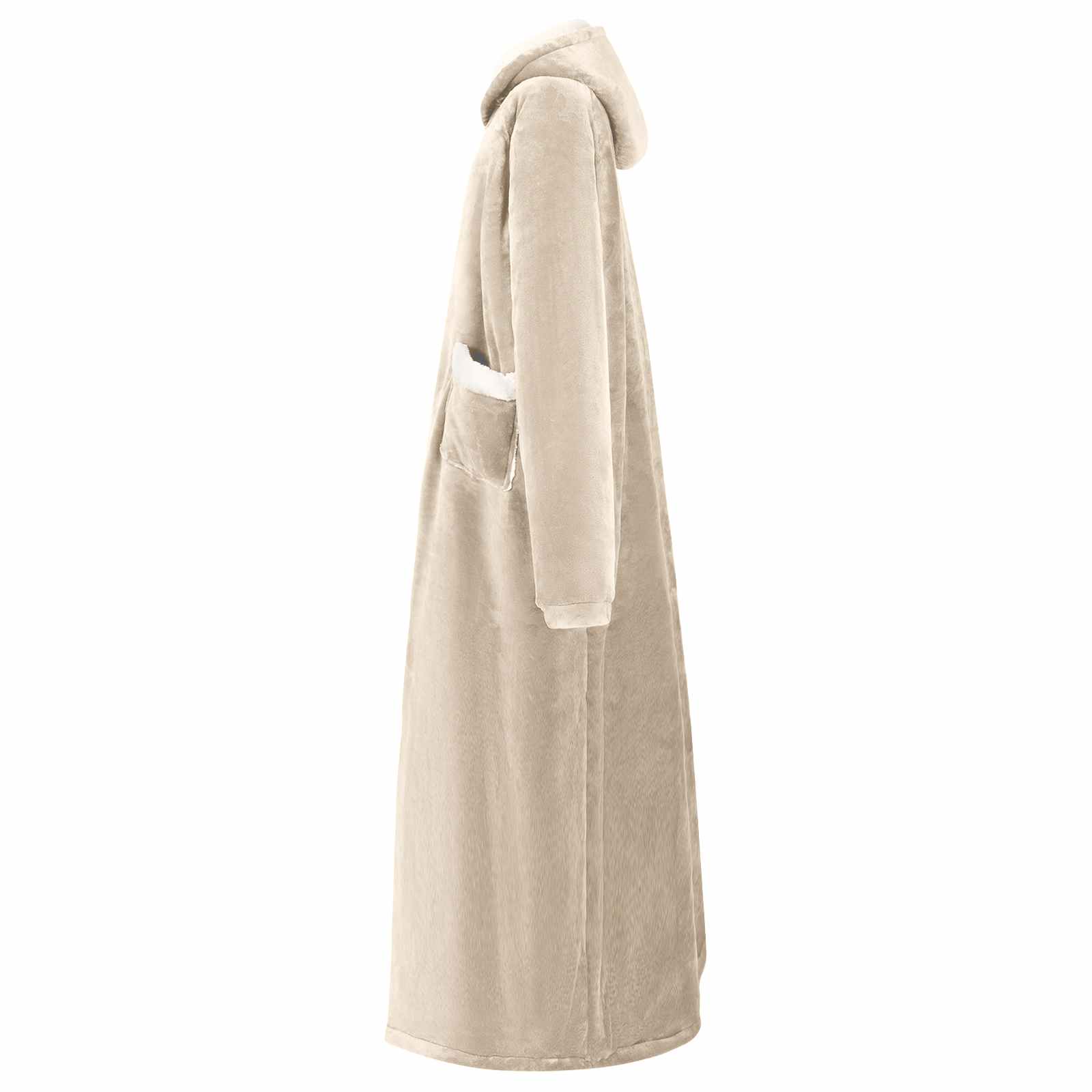 vidaXL Blanket Hoodie Beige L Fleece and Flannel 3