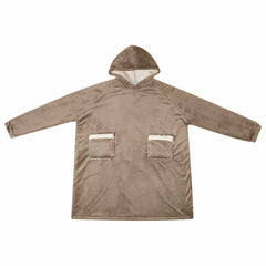 vidaXL Blanket Hoodie Camel M Fleece and Flannel 2