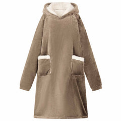 vidaXL Blanket Hoodie Camel L Fleece and Flannel 1