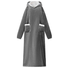 vidaXL Blanket Hoodie Dark Grey M Fleece and Flannel 1