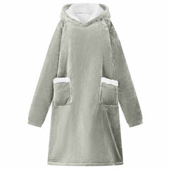 vidaXL Blanket Hoodie Grey M Fleece and Flannel 1