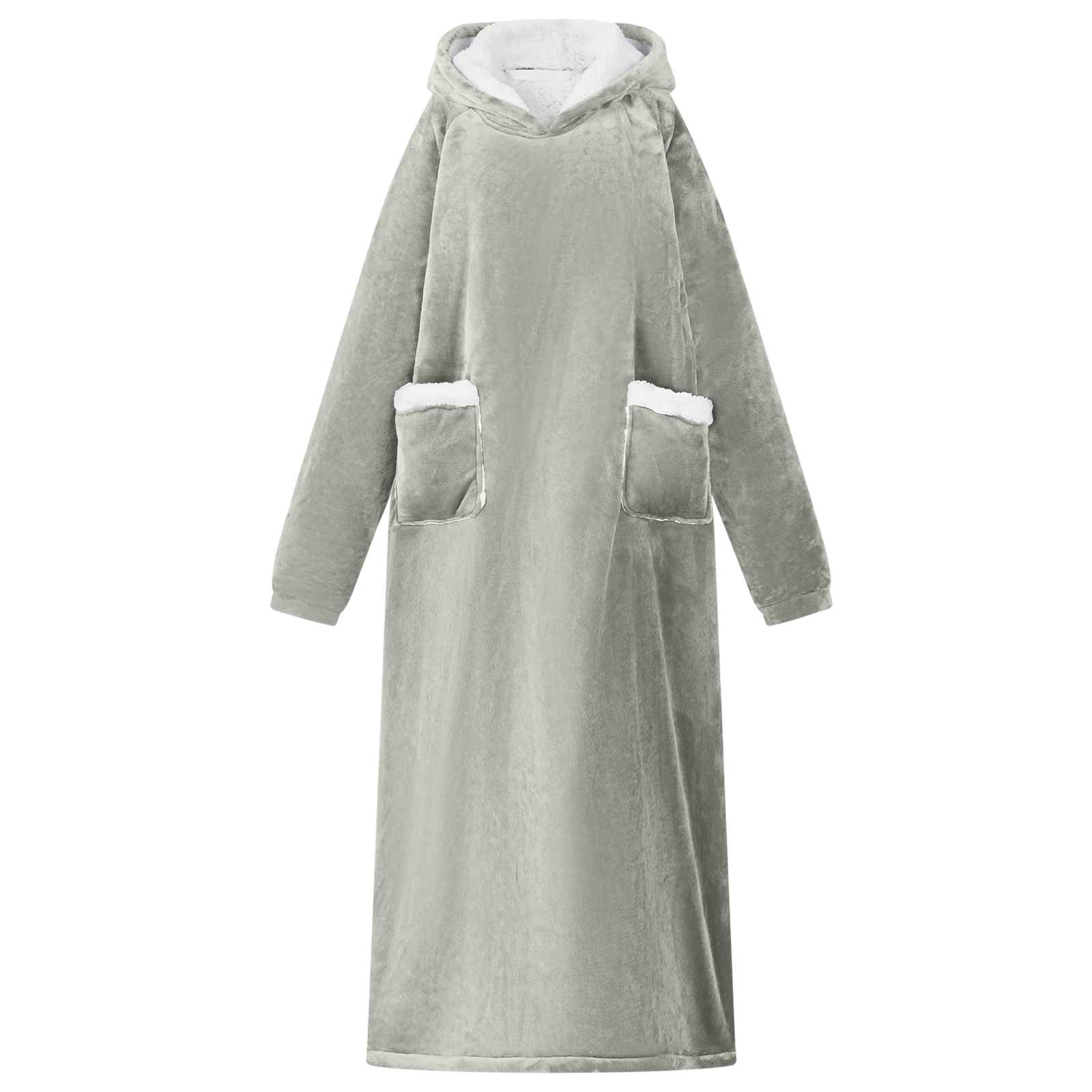 vidaXL Blanket Hoodie Grey L Fleece and Flannel 1