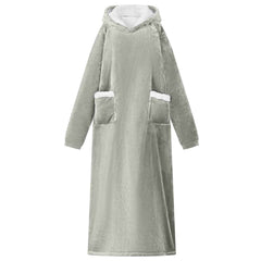 vidaXL Blanket Hoodie Grey L Fleece and Flannel 1