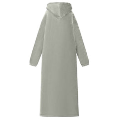 vidaXL Blanket Hoodie Grey L Fleece and Flannel 4