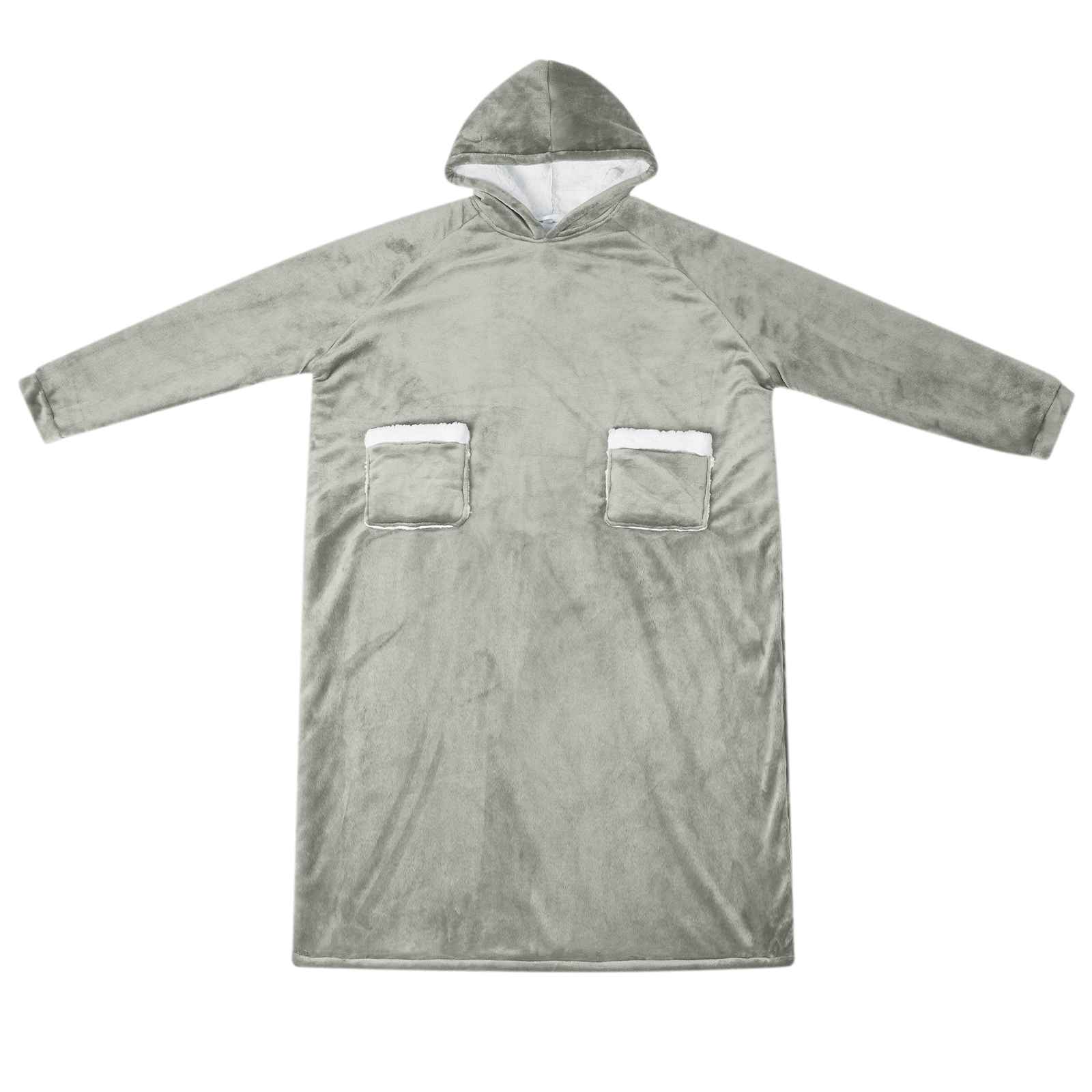 vidaXL Blanket Hoodie Grey L Fleece and Flannel 2
