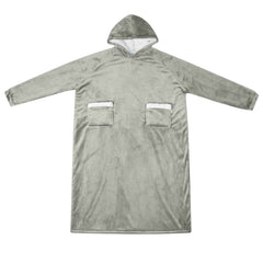 vidaXL Blanket Hoodie Grey L Fleece and Flannel 2