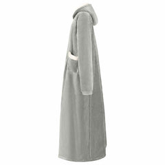 vidaXL Blanket Hoodie Grey L Fleece and Flannel 3