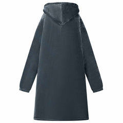 vidaXL Blanket Hoodie Navy Blue L Fleece and Flannel 4