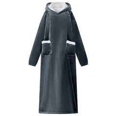 vidaXL Blanket Hoodie Navy Blue M Fleece and Flannel 1