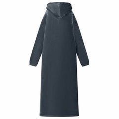 vidaXL Blanket Hoodie Navy Blue L Fleece and Flannel 4