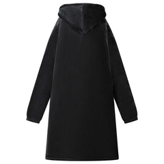 vidaXL Blanket Hoodie Black M Fleece and Flannel 4