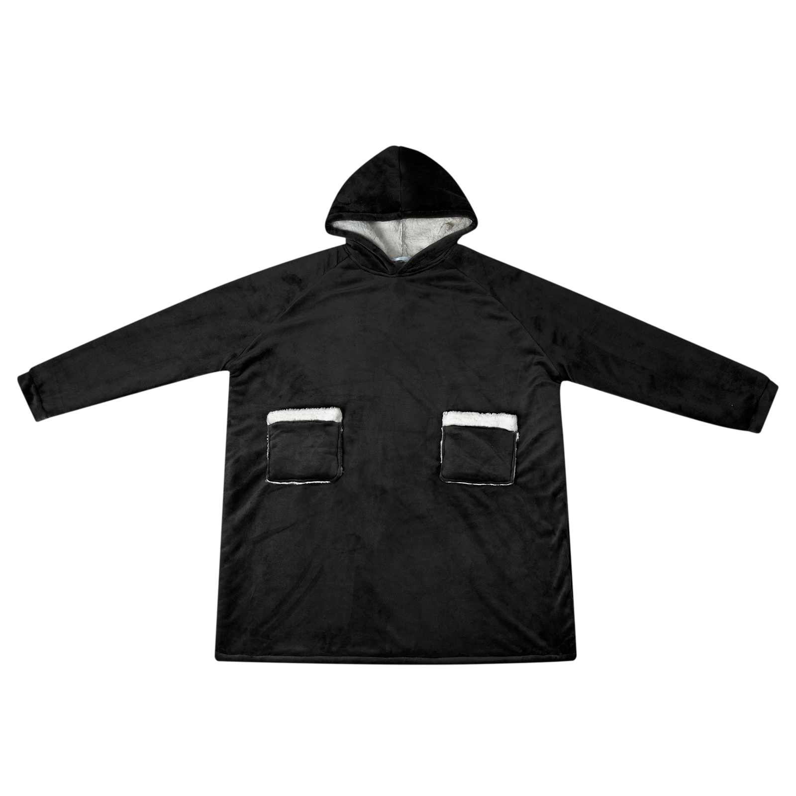 vidaXL Blanket Hoodie Black M Fleece and Flannel 2