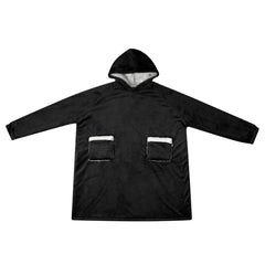 vidaXL Blanket Hoodie Black M Fleece and Flannel 2