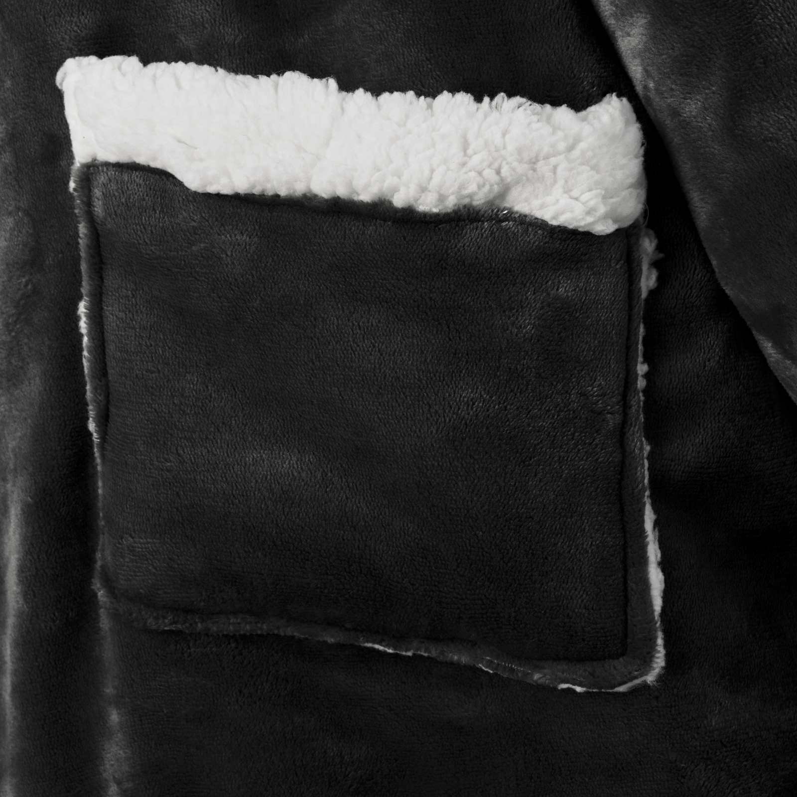 vidaXL Blanket Hoodie Black L Fleece and Flannel 6