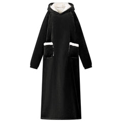 vidaXL Blanket Hoodie Black M Fleece and Flannel 1