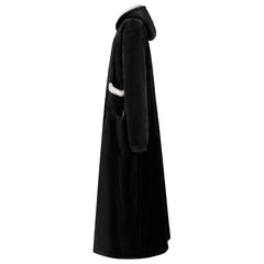 vidaXL Blanket Hoodie Black L Fleece and Flannel 3