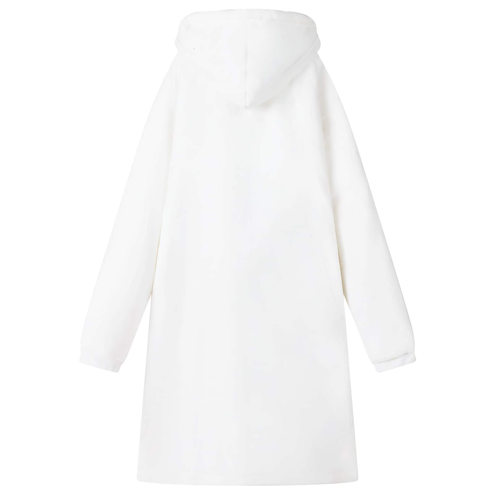 vidaXL Blanket Hoodie White L Fleece and Flannel 4