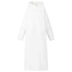 vidaXL Blanket Hoodie White M Fleece and Flannel 1