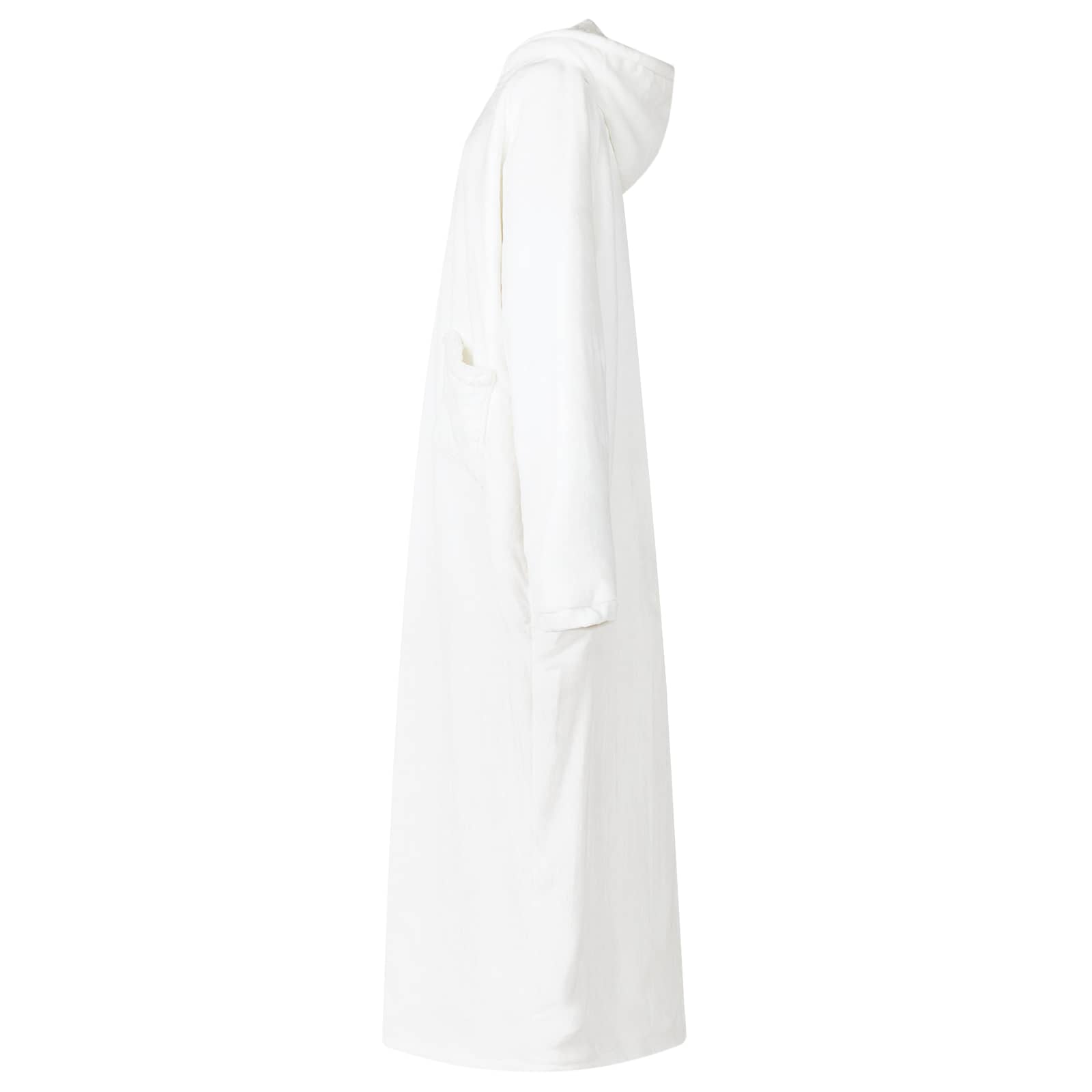 vidaXL Blanket Hoodie White L Fleece and Flannel 3