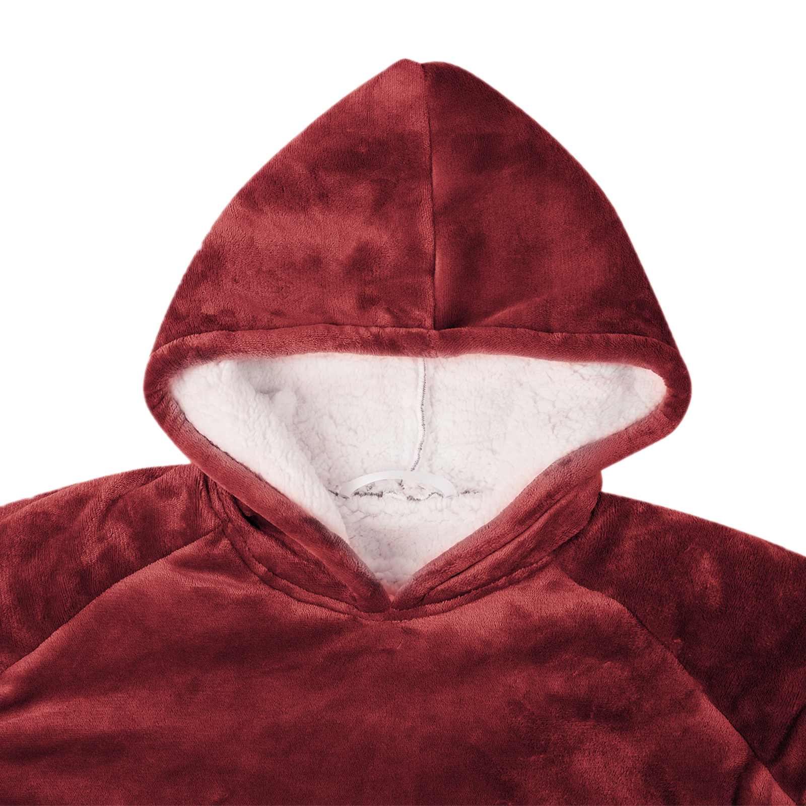 vidaXL Blanket Hoodie Bordeaux Red M Fleece and Flannel 5