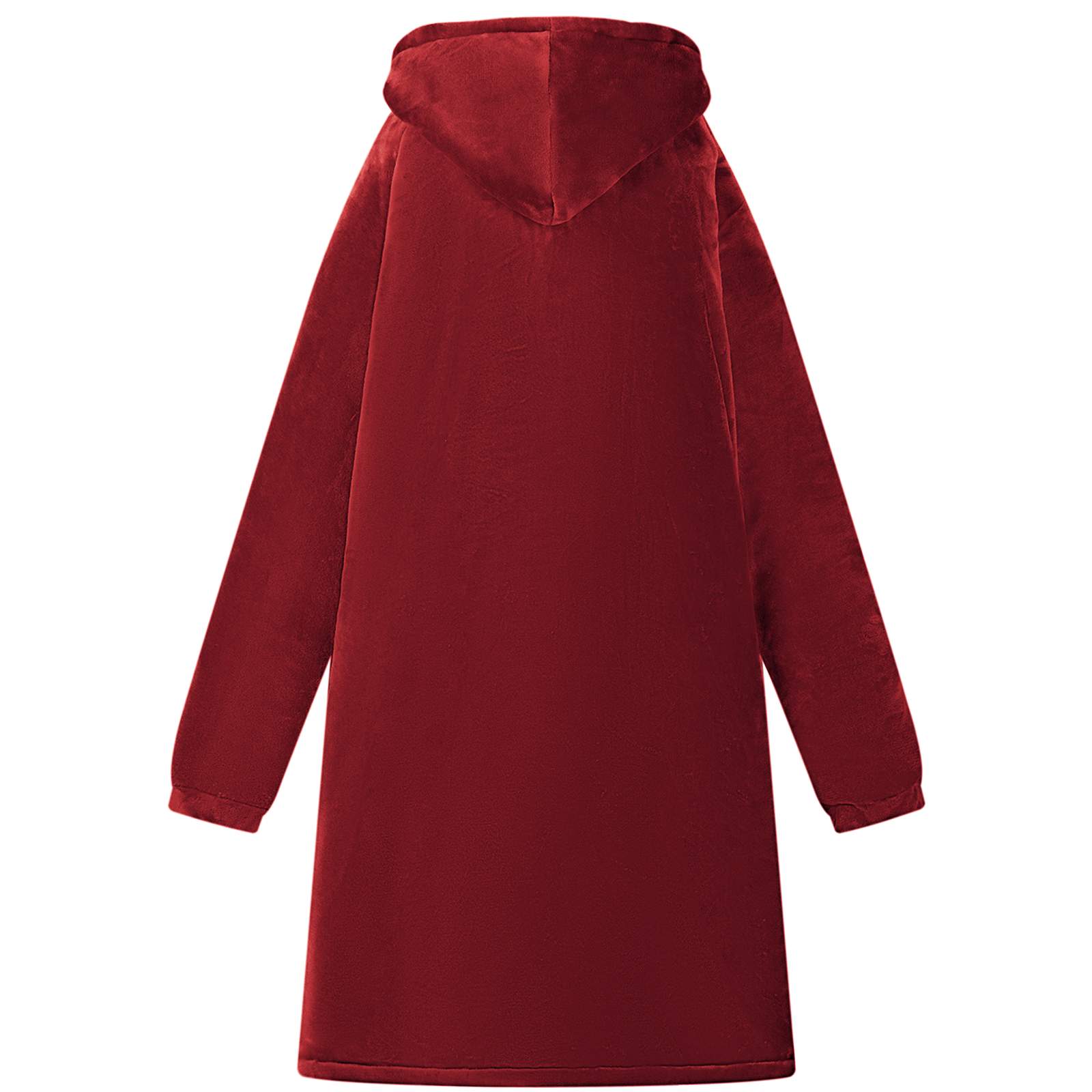 vidaXL Blanket Hoodie Bordeaux Red M Fleece and Flannel 4