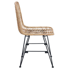 vidaXL Dining Chair 2 pcs Rattan and Iron Natural 44.5 x 54.5 x 85 cm 6