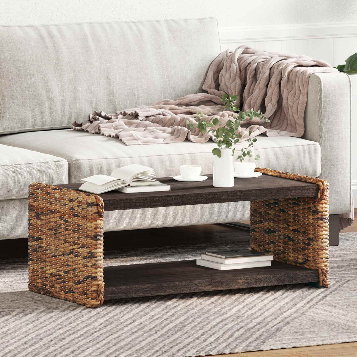 Coffee Table Natural 45 x 45 x 45 cm Solid Mahogany Wood 89 cm 35 cm 45 cm