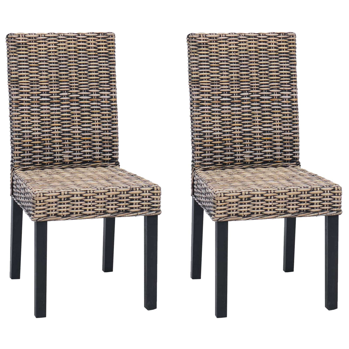 vidaXL Dining Chair GENDT 2 pcs Solid Mahogany Wood Black Wash 2
